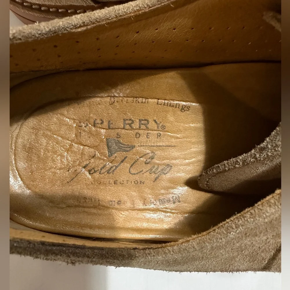 Sperry Men's Tan Suede Top Siders. Pre-Loved.